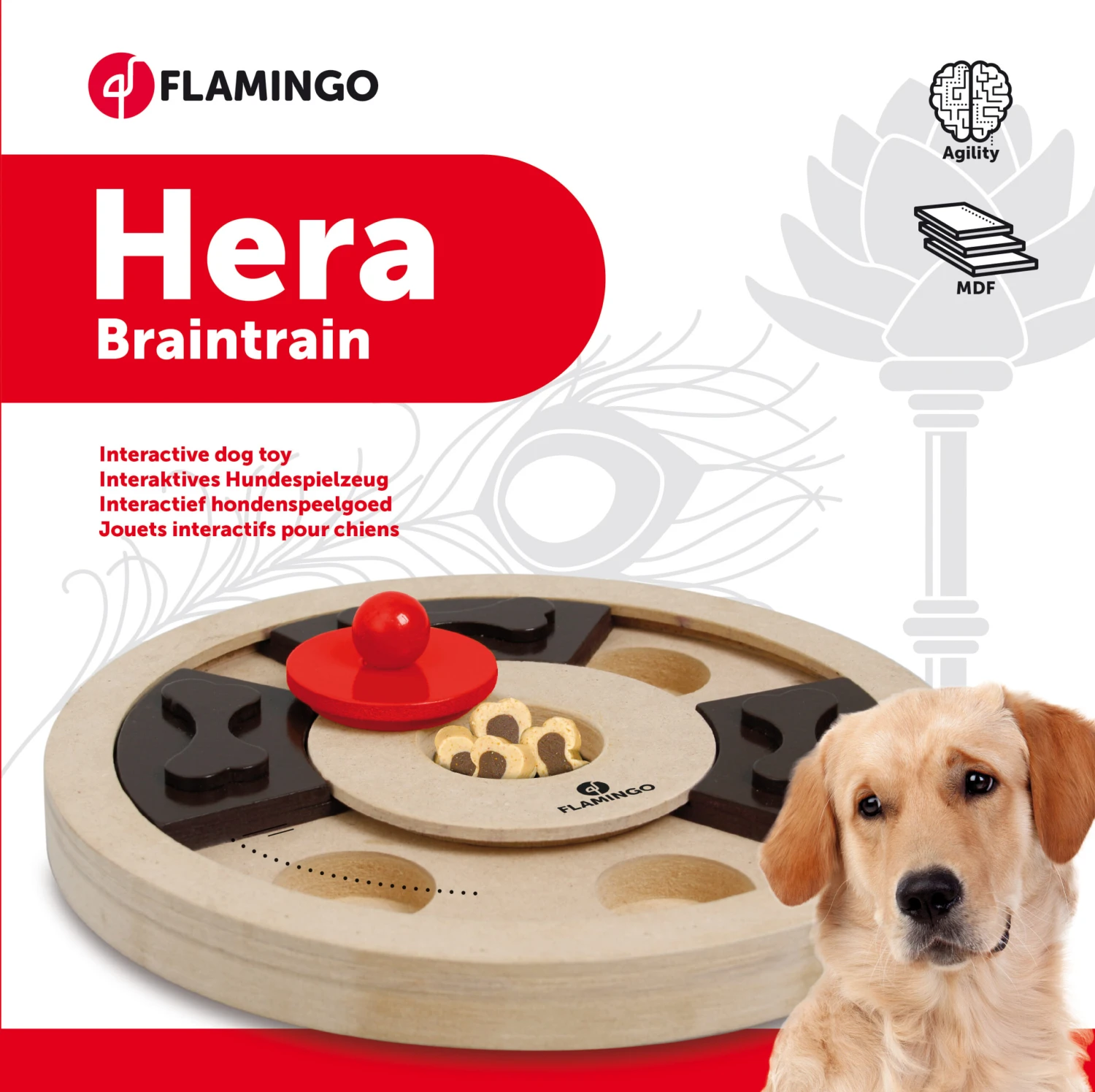 Flamingo Jouet Chien Wooden Brain Train Hera-25cm 2 Flamingo Jouet Chien Wooden Brain Train Hera-25cm – Image 2