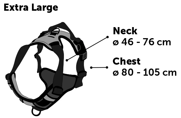 Flamingo Harnais Balou Noir XL 80-105cm 25mm 2 Flamingo Harnais Balou Noir XL 80-105cm 25mm – Image 2