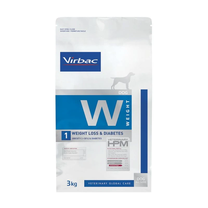 Virbac HPM Weight Loss & Diabetes W1 Pour Chien 3kg 1 Virbac HPM Weight Loss & Diabetes W1 Pour Chien 3kg