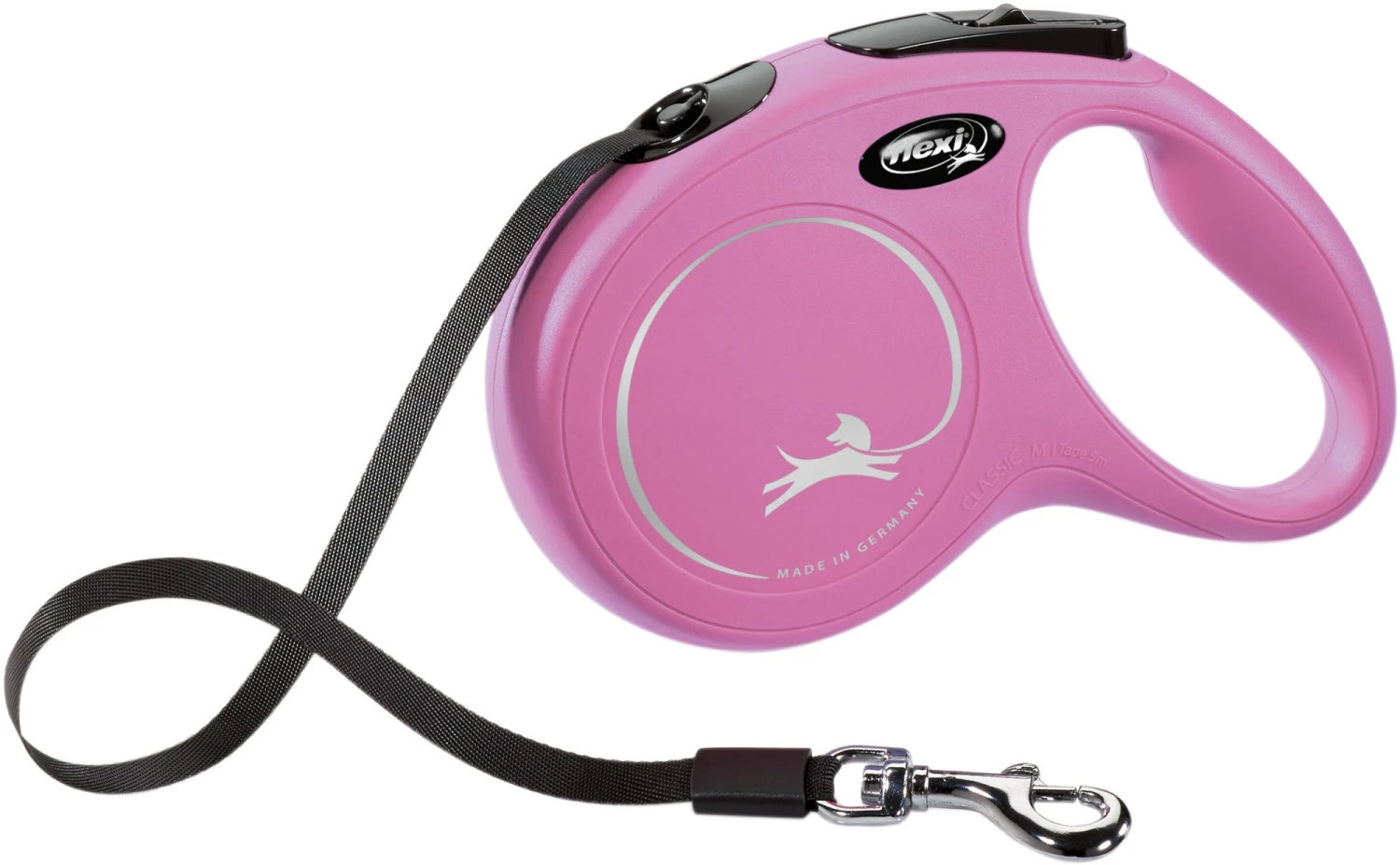 Laisse Flexi New Classic Sangle S/5m Rose 1 Laisse Flexi New Classic Sangle S/5m Rose